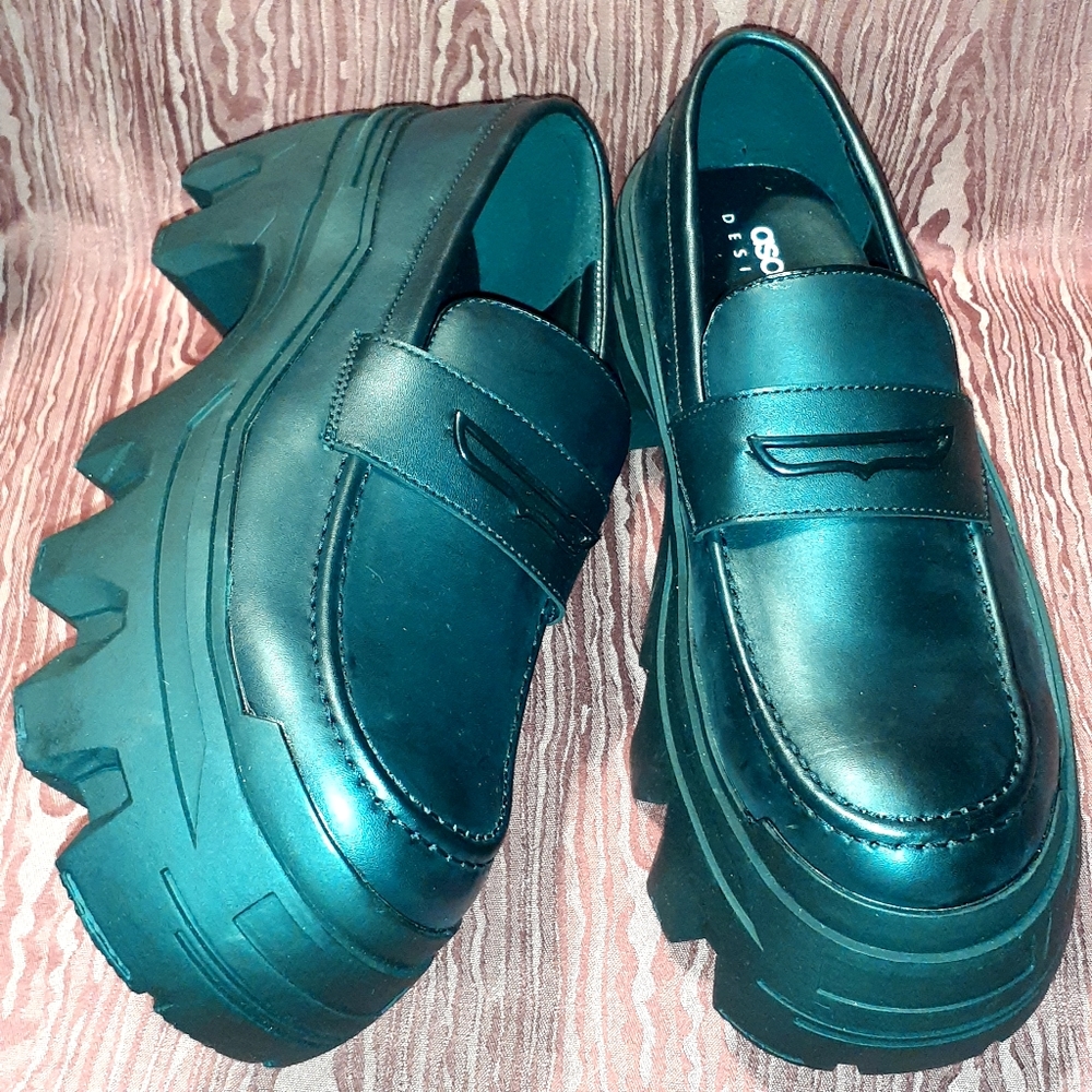 ASOS DESIGN Max CHUNKY Platform Loafer Black Size 8  NWOB